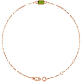 14K Rose Natural Peridot 6 1/2-7 1/2" Bracelet