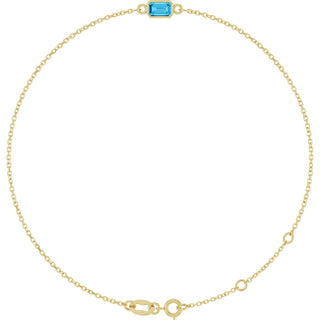 14K Yellow Natural Aquamarine 6 1/2-7 1/2" Bracelet