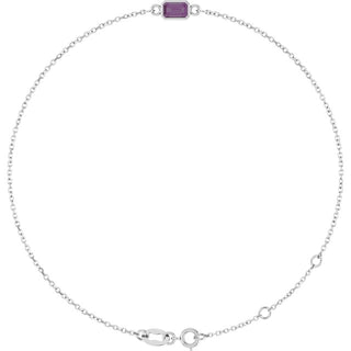14K White Lab-Grown Alexandrite 6 1/2-7 1/2" Bracelet