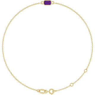 14K Yellow Natural Amethyst 6 1/2-7 1/2" Bracelet