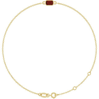 14K Yellow Natural Mozambique Garnet 6 1/2-7 1/2" Bracelet