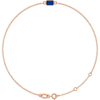 14K Rose Lab-Grown Blue Sapphire 6 1/2-7 1/2" Bracelet