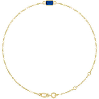 14K Yellow Natural Blue Sapphire 6 1/2-7 1/2" Bracelet