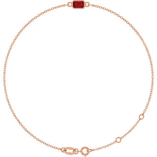14K Rose Lab-Grown Ruby 6 1/2-7 1/2" Bracelet