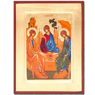 12 x 9 inch Hand Painted Version of Rublev's trinity