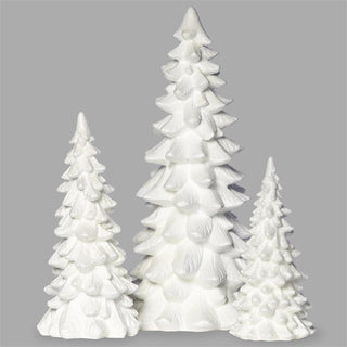 11.75-Inch 3-Piece St White Tree With White Glitter