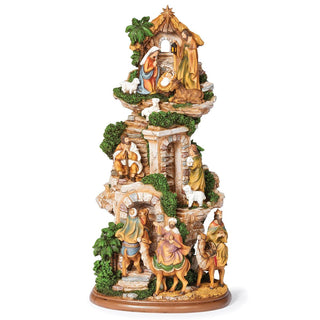 17-Inch Stable W/ Stairs Nativity Scene
