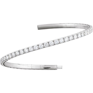 14K White 3 CTW Lab-Grown Diamond  Flexible Bangle 7" Bracelet