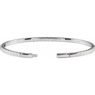 14K White 3 CTW Lab-Grown Diamond  Flexible Bangle 7" Bracelet