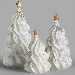 9-Inch 3 Pc St Merengue Trees Gold Glitter And Star