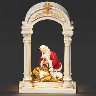 8-Inch Lighted Arch With Kneeling Santa Figure