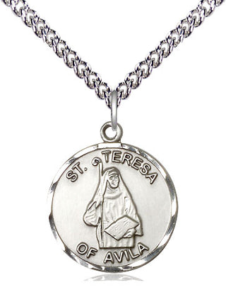 Sterling Silver Saint Theresa Medal Religious Jewelry