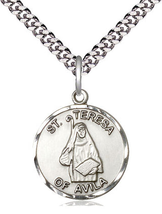 Sterling Silver Saint Theresa Medal Religious Jewelry