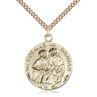 14kt Gold Saints Cosmas & Damian Medal