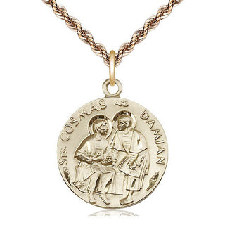 14kt Gold Saints Cosmas & Damian Medal