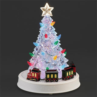 12-Inch Lighted Musical Tree With Train Rotation