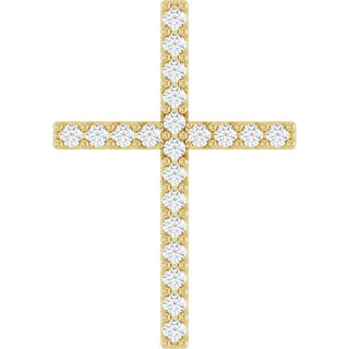 14K Yellow .08 CTW Natural Diamond Cross Pendant