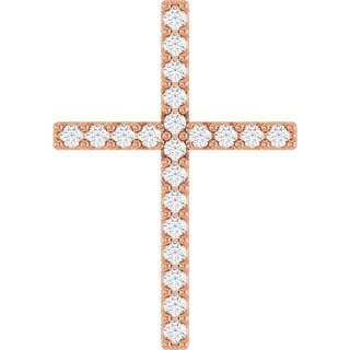 14K Rose .08 CTW Natural Diamond Cross Pendant