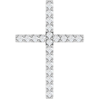 Platinum .08 CTW Natural Diamond Cross Pendant