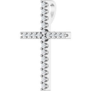 Platinum .08 CTW Natural Diamond Cross Pendant