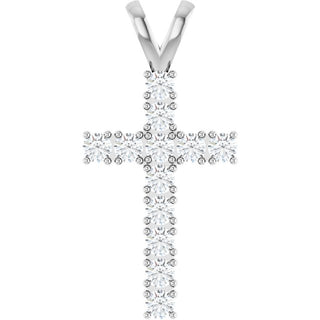 Platinum 3/4 CTW Natural Diamond Cross Pendant