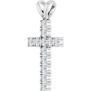 Platinum 3/4 CTW Natural Diamond Cross Pendant