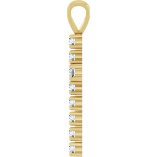 14K Yellow 3/4 CTW Natural Diamond Cross Pendant