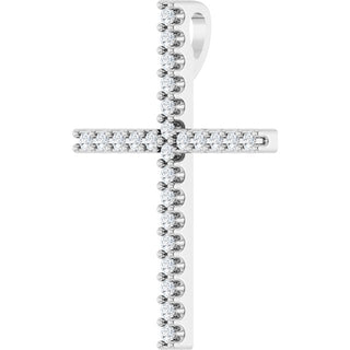 Sterling Silver 1/10 CTW Natural Diamond Cross Pendant