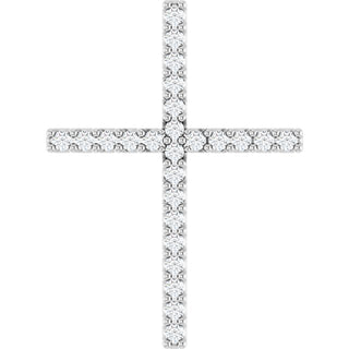 Sterling Silver 1/10 CTW Natural Diamond Cross Pendant