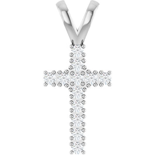 Sterling Silver 1/4 CTW Natural Diamond Cross Pendant
