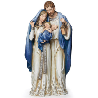 12.7-Inch Navy Silver Holy Family Figure Sparkle Gems