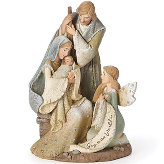 9-Inch Holy Family With Angel Karen Hahn Collection