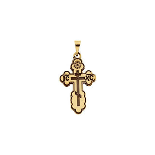 14K Yellow 26x17 mm Orthodox Cross Pendant