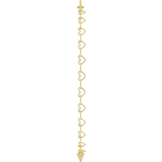 14K Yellow Engravable Heart Link 7" Bracelet