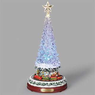 14.5-Inch Lighted Musical Train Rotation - Multicolor Tree