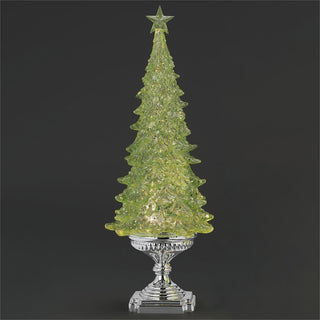 20-Inch Lighted Green Tree With Glitter