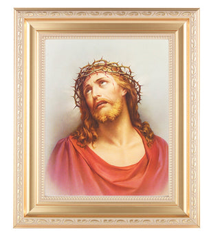 Christ In Agony In Satin Gold Frame 10.25X12.25" 8X10 Print