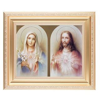 The Sacred Hearts In Satin Gold Frame 10.25X12.25" 8X10 Print