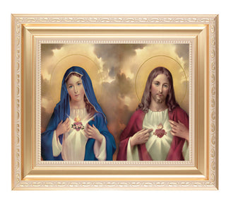 The Sacred Hearts 8X10 In Satin Gold Frame 10.25X12.25"