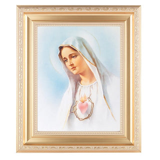 Immaculate Heart Of Mary, Satin Gold Frame 10.25X12.25" 8X10Prt