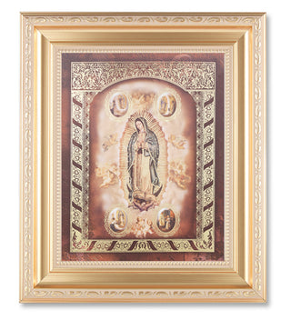 Gld Our Lady Guadalupe with Angels In 10.23X12.24 Antique Gold Frame