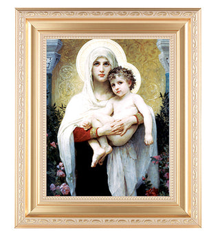 Bouguereau:Madonna And Child Satin Gold Fr 10.25X12.25" 8X10Prt