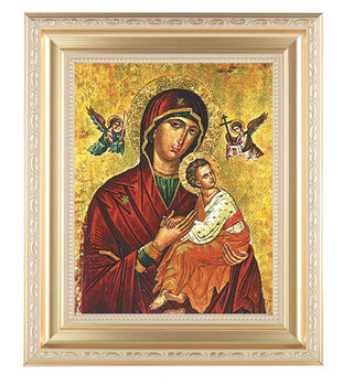 Our Lady Of Passion In Satin Gold Frame 10.25X12.25" 8X10 Print
