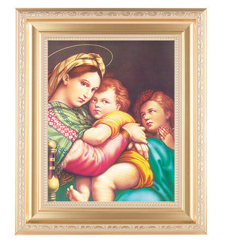 Raphael-Madonna and Child Satin Gold Frame 10.25X12.25" 8X10 Print