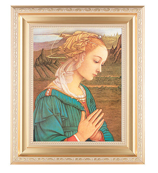 Lippi-Madonna Satin Gold Frame 10.25X12.25" 8X10 Print