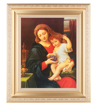 Madonna Of The Grapes In Satin Gold Frame 10.25X12.25" 8X10 Print