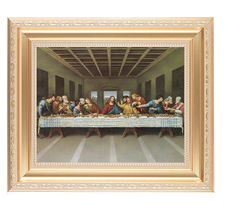 Last Supper In Satin Gold Frame 10.25X12.25" 8X10 Print