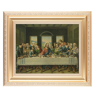 Last Supper In Satin Gold Frame 10.25X12.25" 8X10 Print