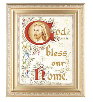 House Blessing-Christ Satin Gold Frame 10.25X12.25" 8X10 Print