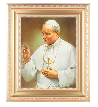 Saint John Paul II Satin Gold Frame 8X10 Print